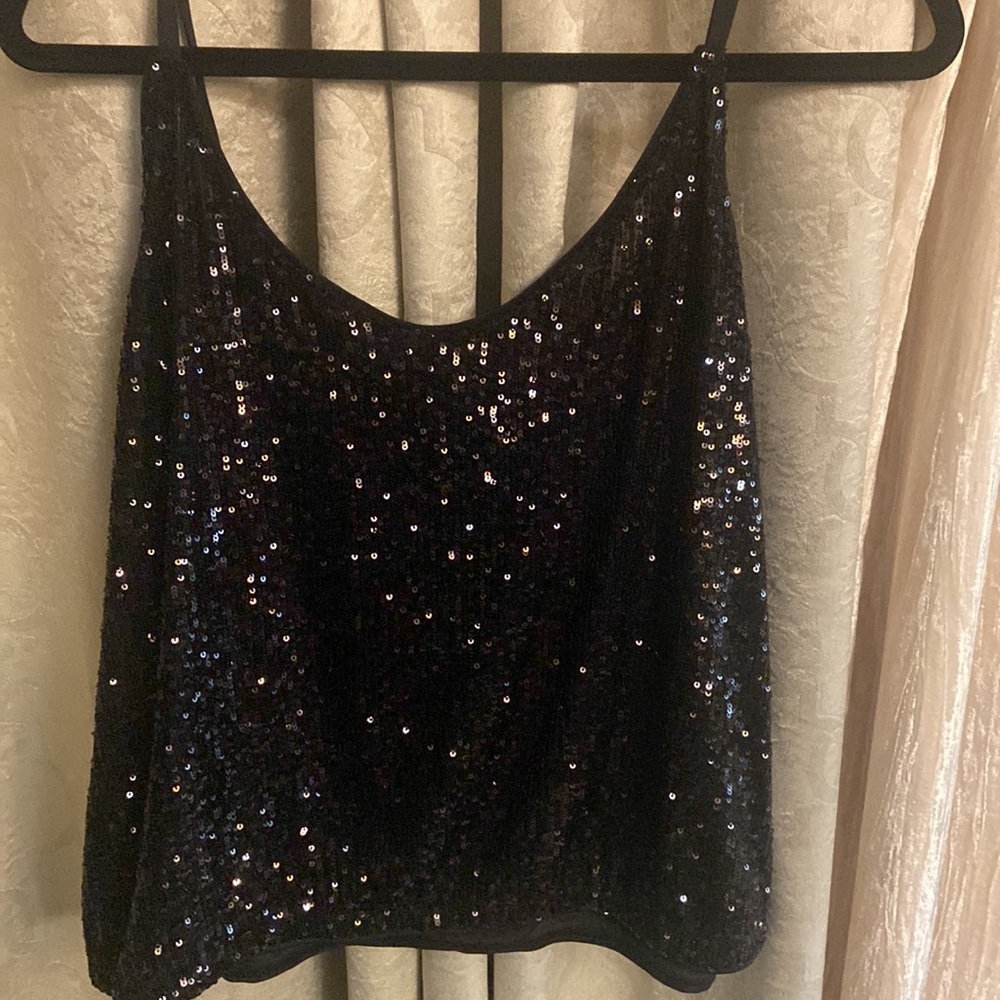 Express Black sequin top